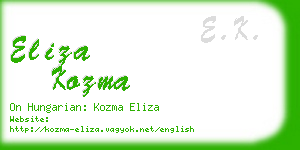eliza kozma business card
